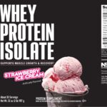 Whey Protein Isolate Strawberry Ice Cream label-en